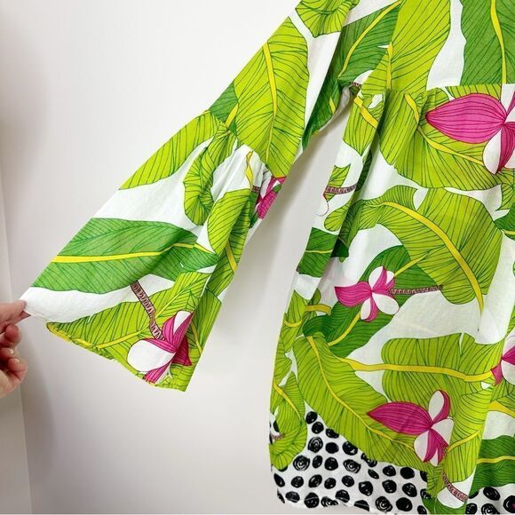 Sana Safinaz Lightweight Cotton‎ Colorful Tropical Pattern Tunic Kurti Sz XS - Picture 10 of 10